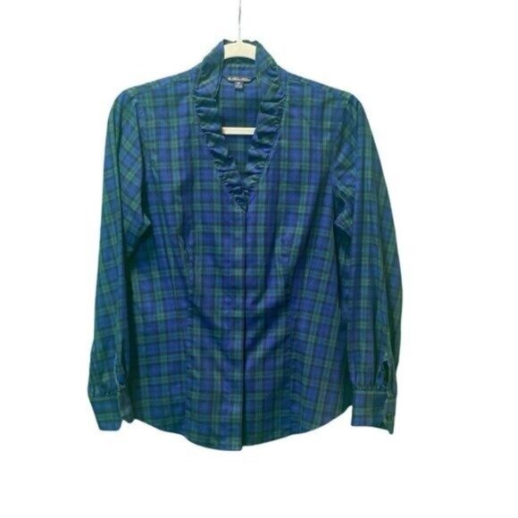 Brooks Brothers Blue and Green Plaid Button Down Shirt - Picture 4 of 6